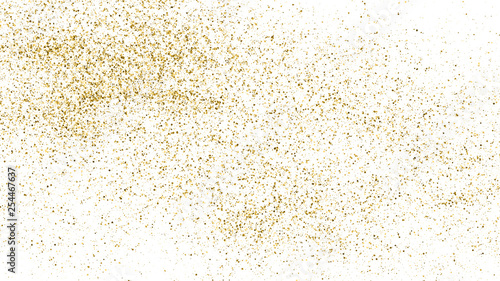 Gold Glitter Texture Isolated On White. Amber Particles Color. Celebratory Background. Golden Explosion Of Confetti. Vector Illustration, Eps 10.