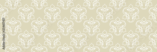 White abstract seamless pattern on olive green background