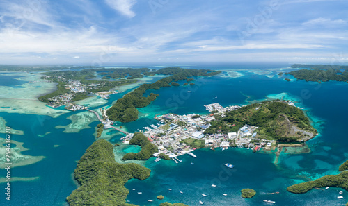 Wide angle aerial shot of Palau