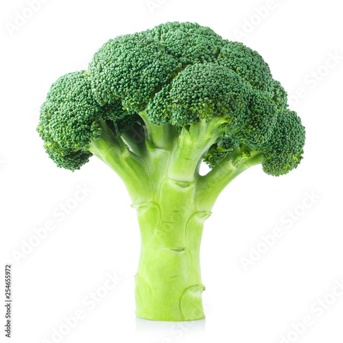 Delicious fresh broccoli, isolated on white background