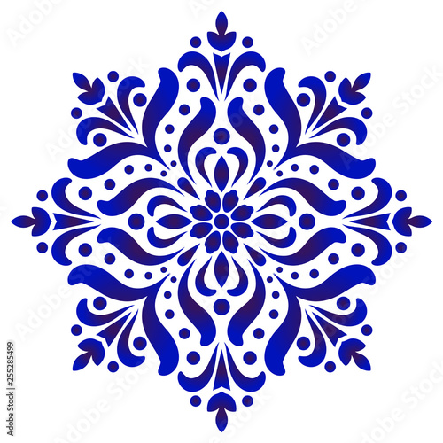 decorative flower blue and white