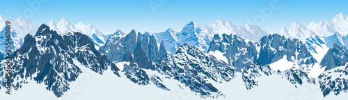 vector mountains karakoram himalayan panorama