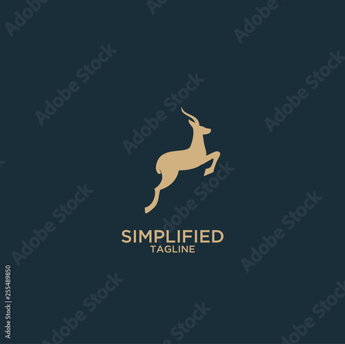 impala jump stylish logo icon designs vector