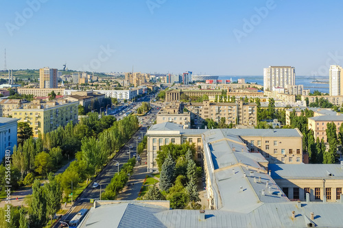 View from the height on the city Volgograd, Russia