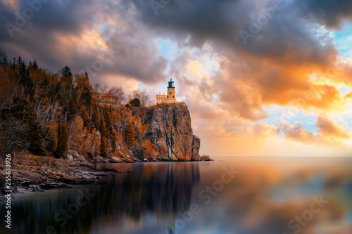 Split rock Lighthouse during sunset