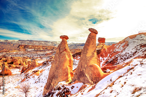 Amazing mountain landscape in Cappadocia.