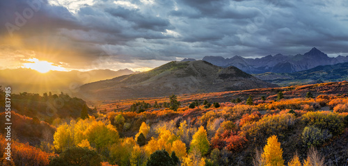 Streaming Sun Autumn Sunrise - Dallas Divide near Ridgway Colorado