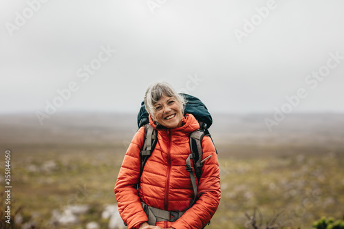 Portrait of a smiling female hiker