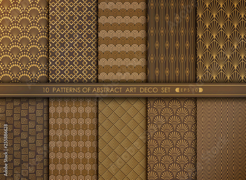 Abstract grand antique art deco pattern design set. You can use for art work decorating, ad, luxury style.