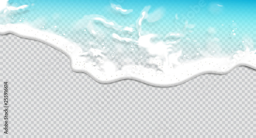 Summer background. Transparent sea wave. 3D vector. High detailed realistic illustration.