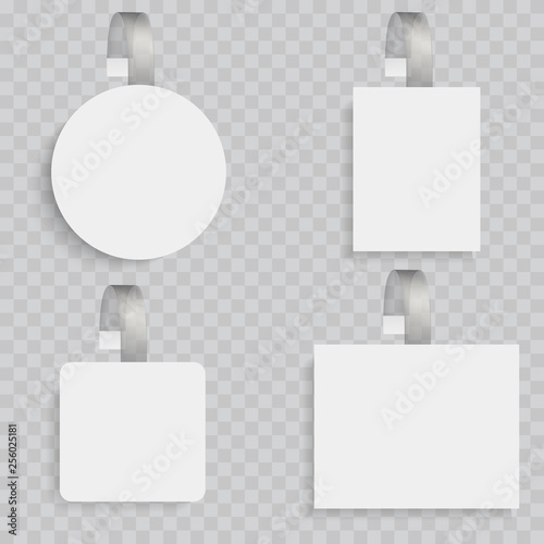 White blank wobblers. 3d sale discount plastic tags vector.