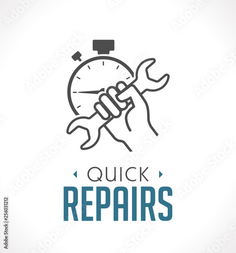 Repairs icon - hand with wrench concept