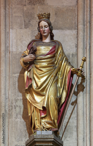 Saint Catherine of Alexandria, statue in Zagreb cathedral 