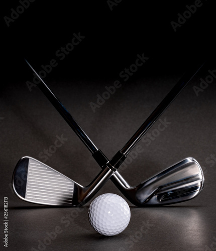 Golf clubs with ball