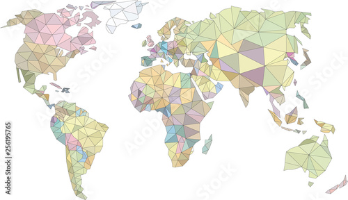 świat low poly, world low poly, kolorowa mapa świata, mapa