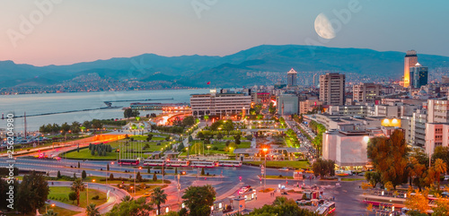 Panoramic Izmir City from Variant slope. Izmir is the third biggest city of Turkey. 