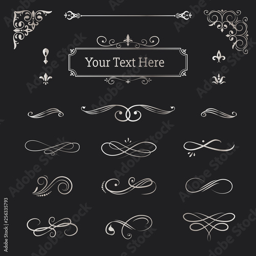 Vintage ornamental design elements