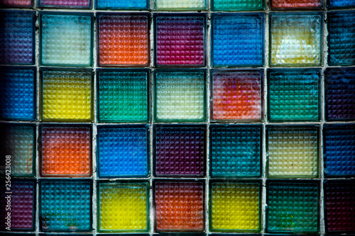 grunge background of multicolored glass blocks