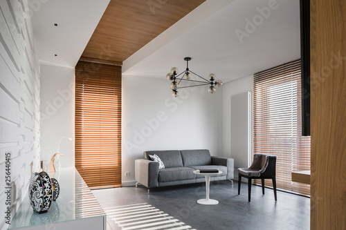 Apartment with wooden blinds