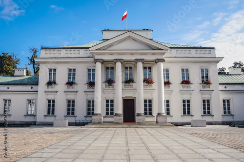 Belweder Palace in Warsaw city, capital of Poland