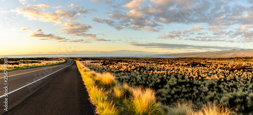 The Road to sunset ocean Big island Hawaii