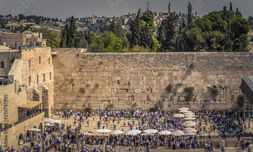 Jerusalem - October 04, 2018: The Western Wall of the Jewish temple in the Old City of Jerusalem, Israel