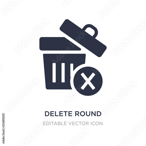delete round button icon on white background. Simple element illustration from UI concept.