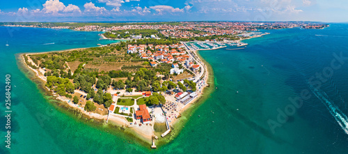 Puntamika peninsula of Zadar aerial panoramic view