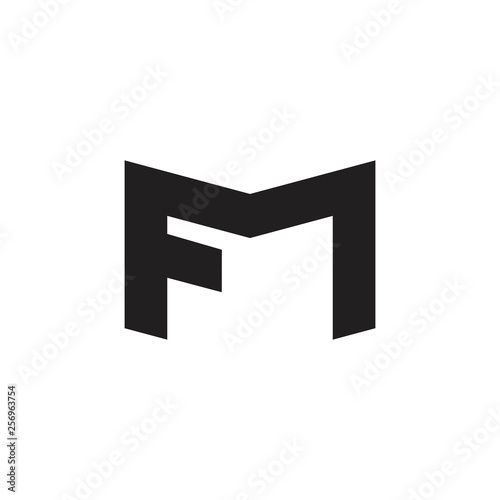 abstract letters fm simple geometric logo vector