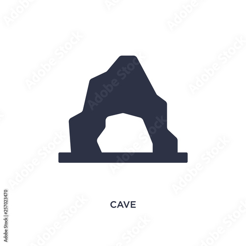 cave icon on white background. Simple element illustration from stone age concept.