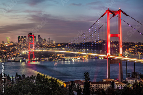 Bosphorus bridge in Istanbul Turkey - connecting Asia and Europe 