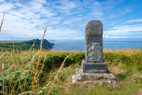 Memorial to the poet Dewi Emrys in Pwll Deri, Wales