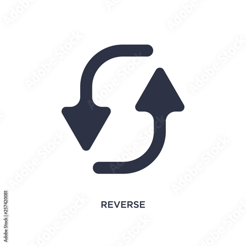 reverse icon on white background. Simple element illustration from geometry concept.