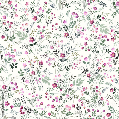 seamless floeal pattern with meadow flowers