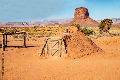 A hogan built by the Arapaho Natives of Monument Valley National Park.