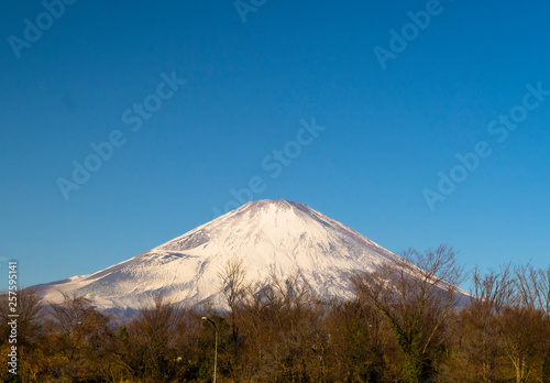 パーキングエリアから見た日本の富士山