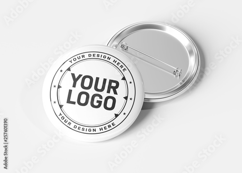 Badge on white background 3D rendering