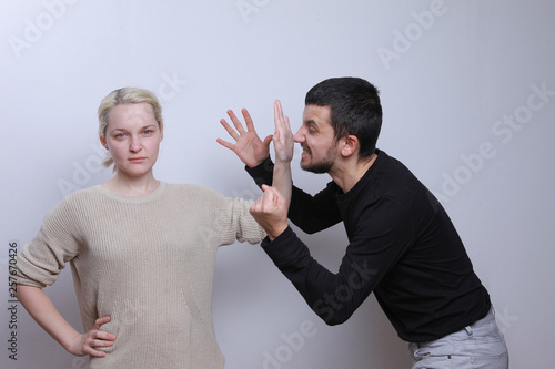 Man brandishing his wife. Husband and wife arguing, man and woman screaming. domestic violence. feminism, narcissism, narcissism, psychopath, psychopathy, personality disorder, toxic relationships