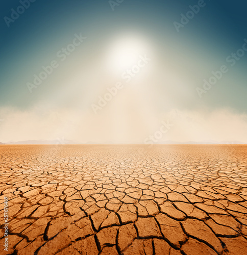 Dry salt sea desert - global warming