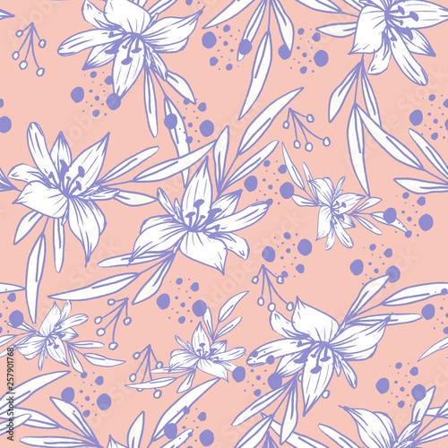 Floral seamless pattern. Summer flowers. Decorative print for fabric and other surfaces.