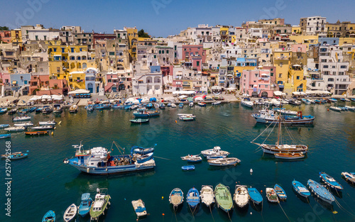 Vista aerea di Procida, Napoli, Italia