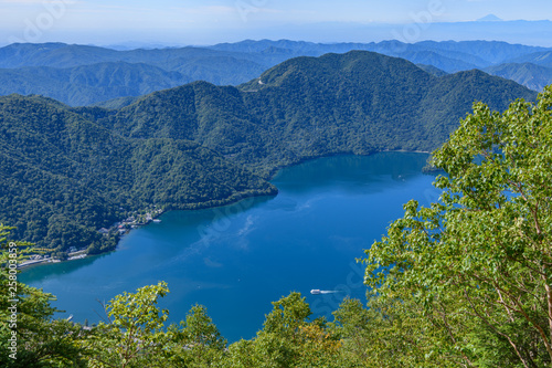 男体山から見た中禅寺湖
