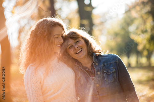 Senior woman enjoys time with daughter