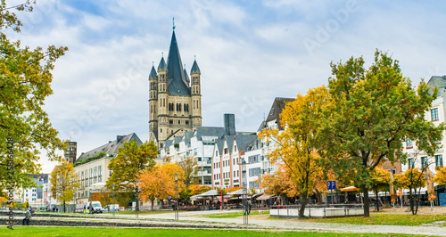 Many of Cologne colorful Houses and in Cologne, Germany