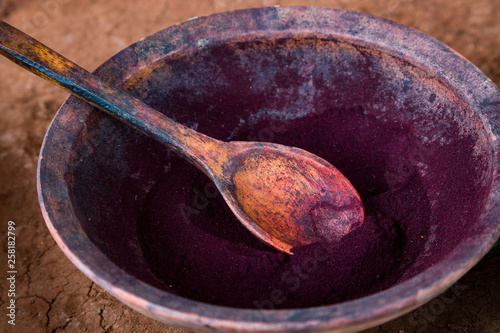 Bowl containing natural dye