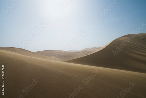 Sand dunes landscape and waves of sand in the Gobi Desert in China, Gobi Desert, China