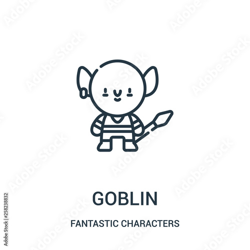 goblin icon vector from fantastic characters collection. Thin line goblin outline icon vector illustration.