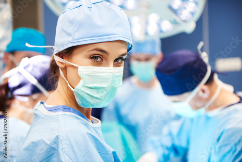 Portrait of female surgeon ready for an operation