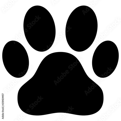 Black dog paw print vector illustration