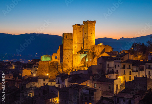 Pacentro (Italy) - A little medieval town with old towers beside Sulmona city, province of L'Aquila, Abruzzo region. Here a view of historical center.